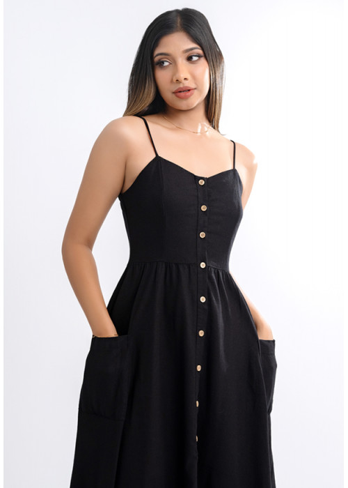 EMMA BLACK STRAPPY DRESS